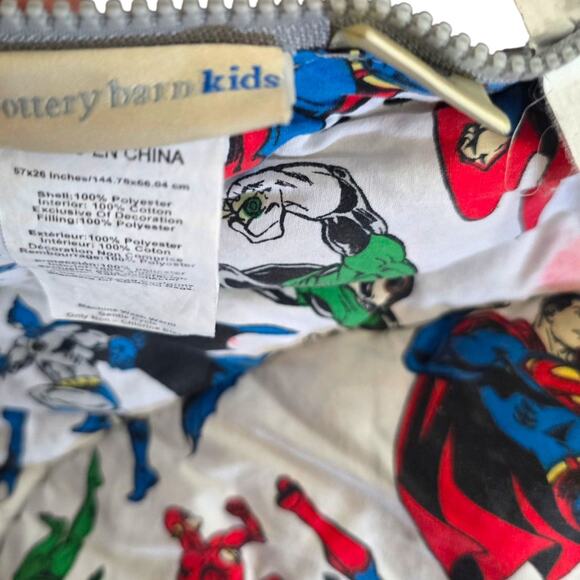 Pottery Barn Kids Justice League Sleeping Bag 57" X 26" Batman Superman - Picture 5 of 9